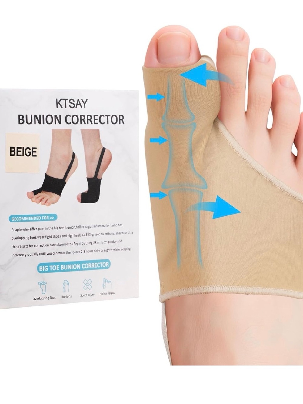 2PCS Bunion Corrector for Women & Men, Big Toe Straightener